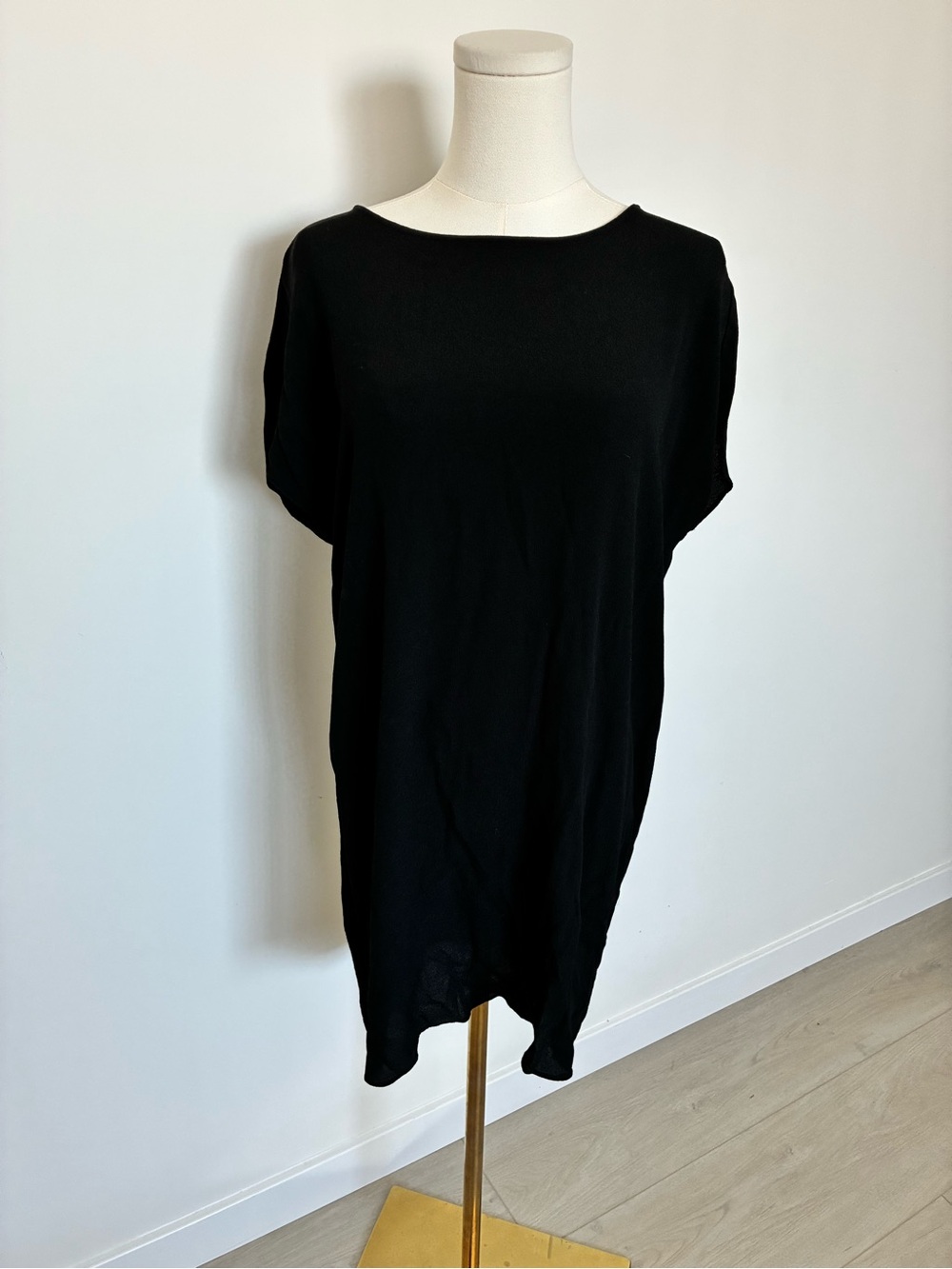 Madewell Black Shift Mini Dress with Button Back Detailing